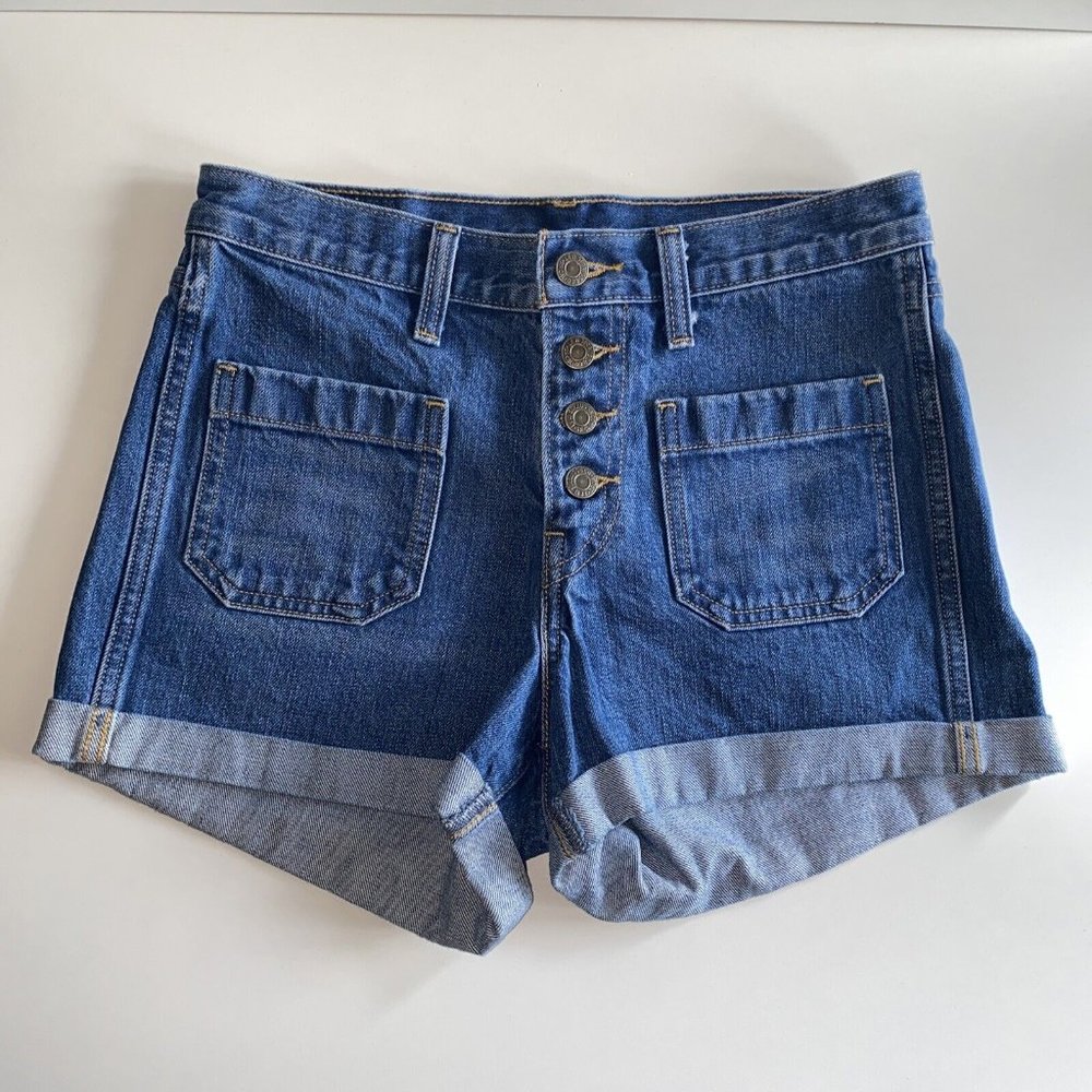 Levi’s Orange Tab High Rise Button Fly Famous Fit Jeans Cuffed Bottom Size 27